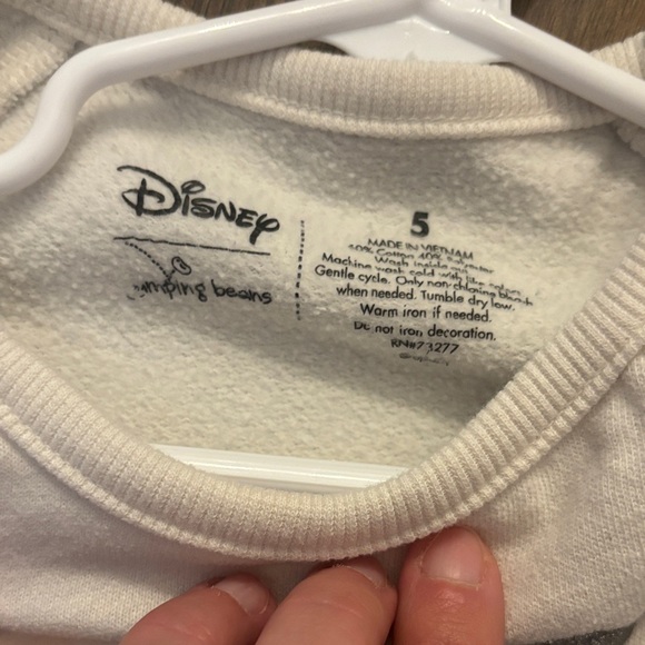 Kids Cream Long Sleeve sweatshirt with miney mouse - Picture 4 of 4